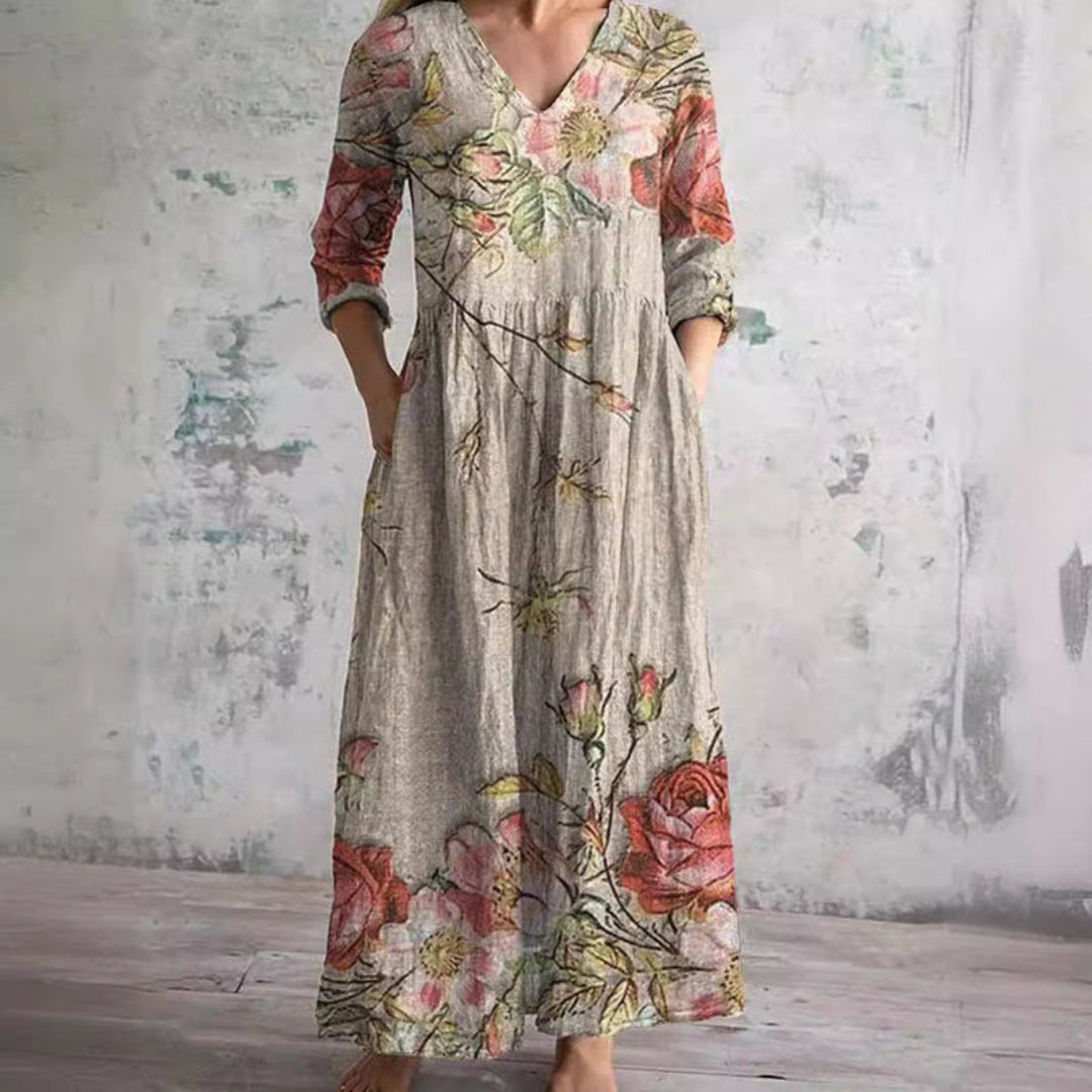 TOSCANA – Women’s Long Floral Print Dress